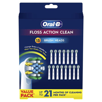 Oral-B Floss Action Clean Brush Heads - 15 Pack